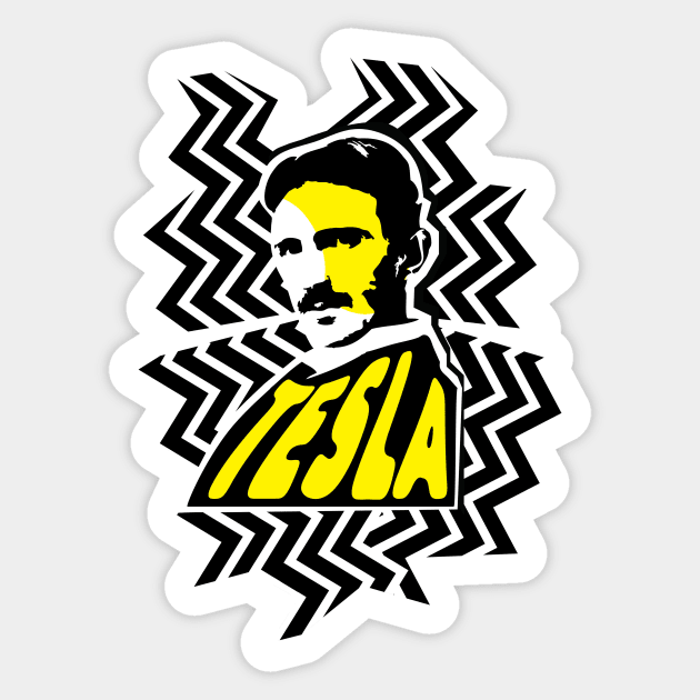 Nikola Tesla Stripes Sticker by fuseleven